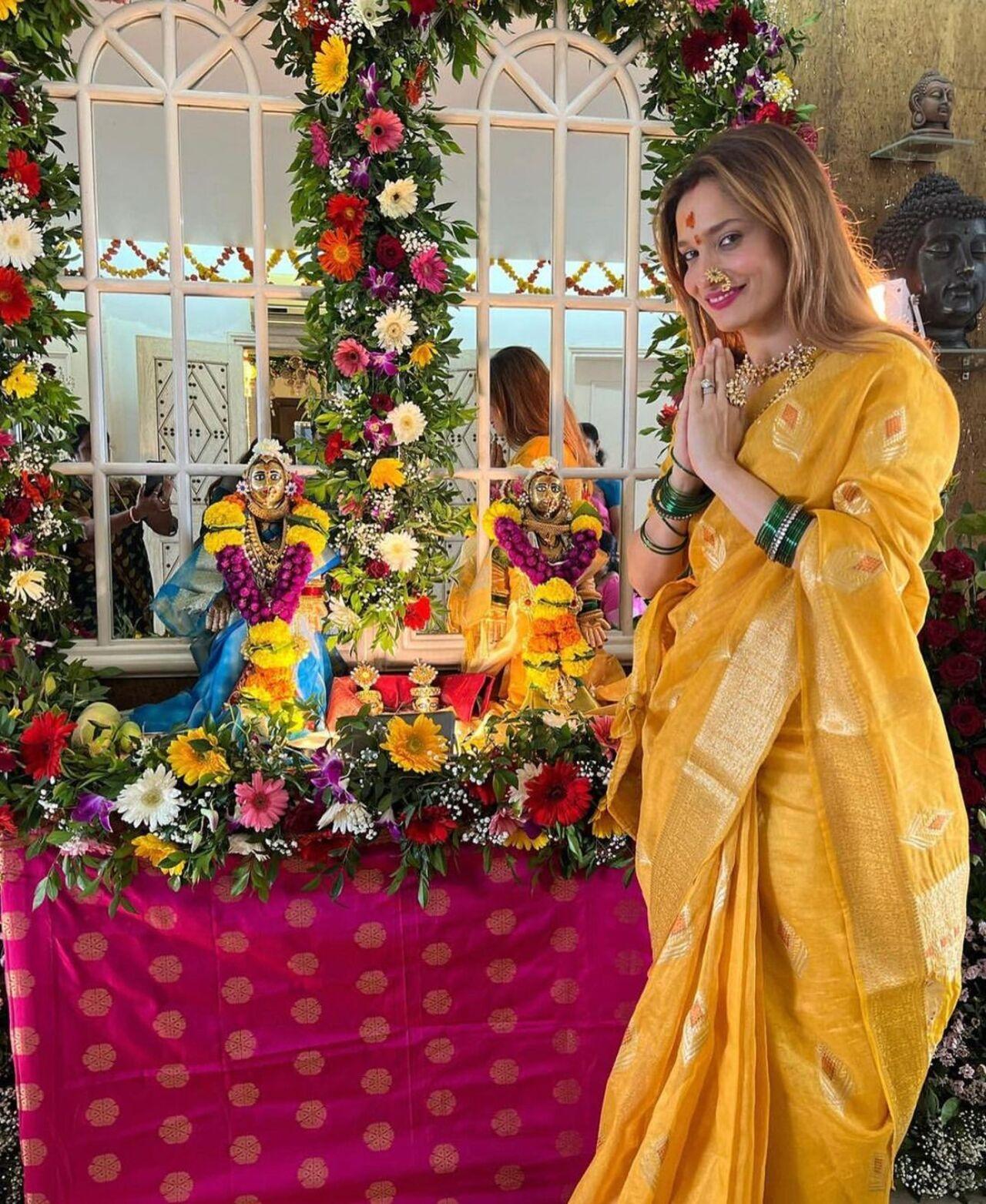 Ankita Lokhande continued the tradition of celebrating Ganesh Chaturthi at home with her family members